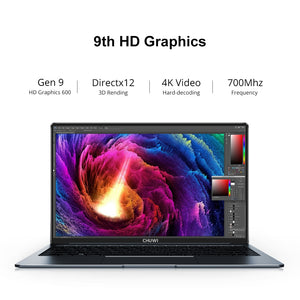 CHUWI Laptop Pro 14.1 Inch Intel Gemini-Lake N4100 Quad Core 8GB RAM 256GB SSD,  Laptop with Backlitght Keyboard