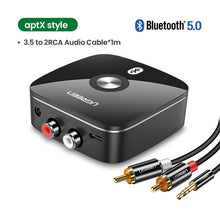 Load image into Gallery viewer, Ugreen Bluetooth RCA Receiver 5.0 aptX LL 3.5mm Jack Aux Wireless Adapter Music for TV Car RCA Bluetooth 5.0 3.5 Audio Receiver

