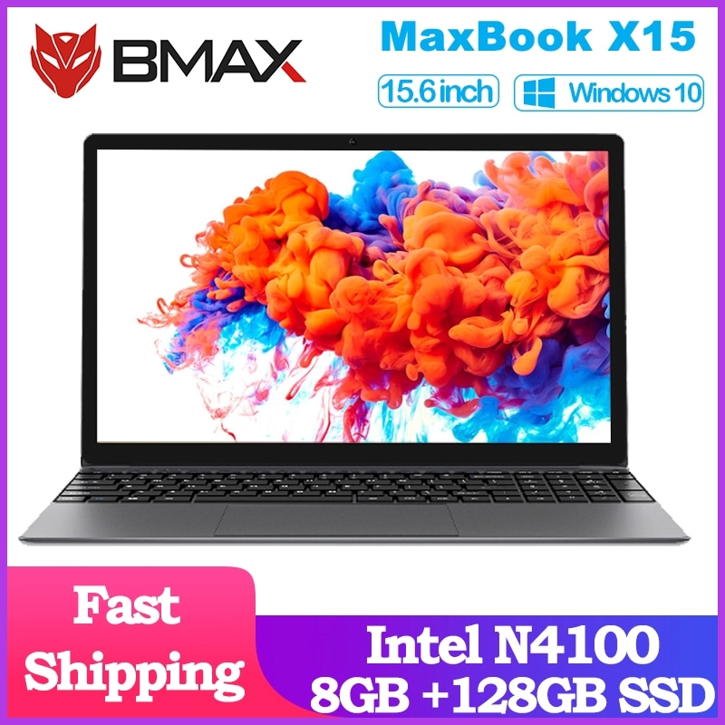 BMAX X15 Laptop 15.6 inch Intel Gemini Lake N4100 Intel UHD Graphics 600 8GB LPDDR4 RAM 128GB SSD ROM Notebook X15