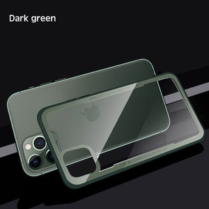 Tempered Glass Case For iPhone 12 12Pro 11 Pro X XR XS Max SE2 High Quality Clear Soft Silicone Glass Cover For iPhone 7 8 Plus