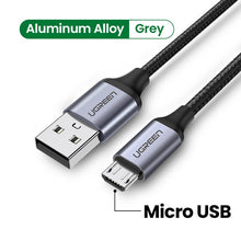 Load image into Gallery viewer, Ugreen Micro USB Cable 3A Nylon Fast Charging USB Type C Cable for Samsung Xiaomi HTC USB Charger Data Cable Mobile Phone Cable
