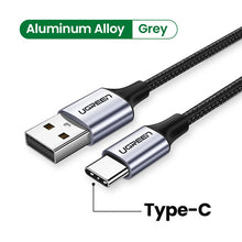 Load image into Gallery viewer, Ugreen Micro USB Cable 3A Nylon Fast Charging USB Type C Cable for Samsung Xiaomi HTC USB Charger Data Cable Mobile Phone Cable
