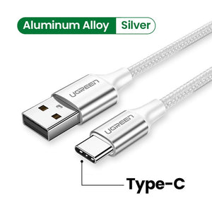 Ugreen Micro USB Cable 3A Nylon Fast Charging USB Type C Cable for Samsung Xiaomi HTC USB Charger Data Cable Mobile Phone Cable