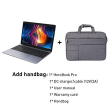 Load image into Gallery viewer, CHUWI HeroBook Pro 14.1 inch Full laminated IPS Screen Computer Intel N4000 Dual Core 8GB 256GB Windows 10 NoteBook
