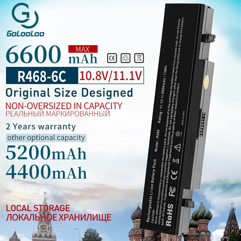 6600mAh New Laptop Battery AA-PB9NS6B for Samsung aa PL9NC6B 355V5C AA-PB9NC6B PB9NC5B PB9NC6W NP550P7C RV520 RV508 R428 R580 6C